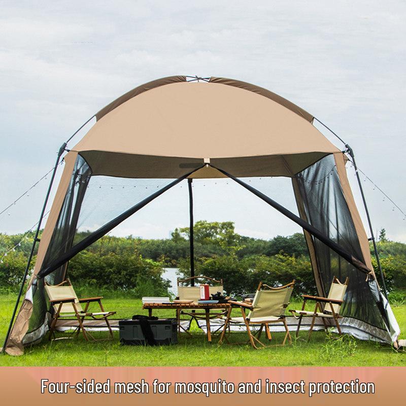 Portable Multi-Person Camping Gazebo Tent with Sunshade & Mosquito Protection