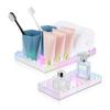 1/2Pcs Acrylic Bathroom Vanity Tray Multi-purpose Soap Dispenser Perfume Holder Storage Tray Living Room Kitchen Counter Rectangle Decorative Tray