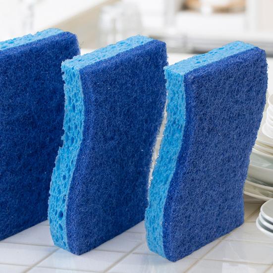 1/6/9Pcs Sponge Dishwashing Brush Rust-Resistant Open-Air Design Fast Cleaning Pulp Cotton Sponge Dish Cleaning Scrubber