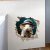 Funny 3D Stickers Mouse Hole Kawaii Toilet Stickers Waterproof Bathroom Toilet Lid Vinyl Decals Self-adhesive Home Decoration