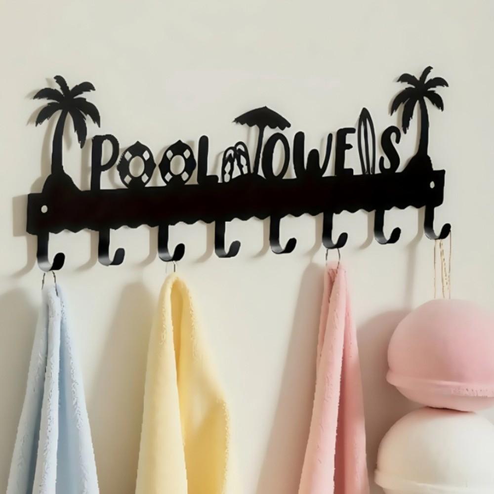 Decorative Multi-functions Metal Wall Hook Decoration Iron Bathroom Towel Hook Door Sign Key Rack Home Universal Hook Front Door