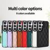 Rhombic Buckle Credit Cards Leather Phone Case for Samsung Galaxy S26 S25 Plus S24 FE S23 Ultra S22 S21 Shockproof Cover