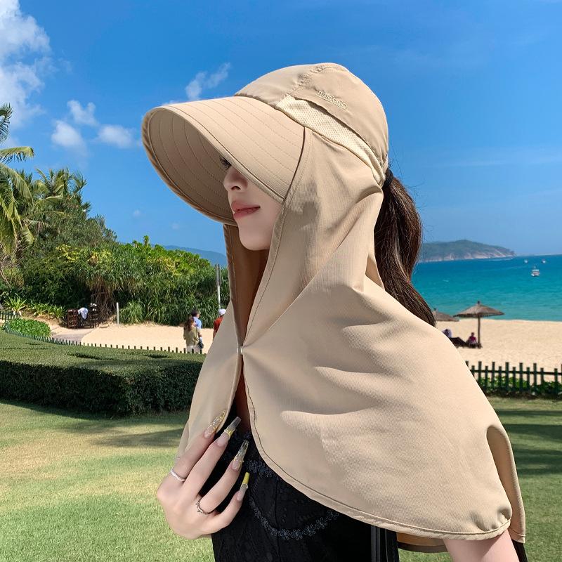 Summer Big Brim Sun Hat Children Outdoor Cycling Extended Shawl Neck Protection Sun Protection Hat Quick Drying Waterproof Bucket Hat