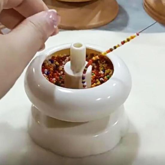 Mini kit girador de contas com agulha de miçangas, girador de contas de argila para fazer jóias, colar, fabricante de pulseira, projeto de artesanato diy