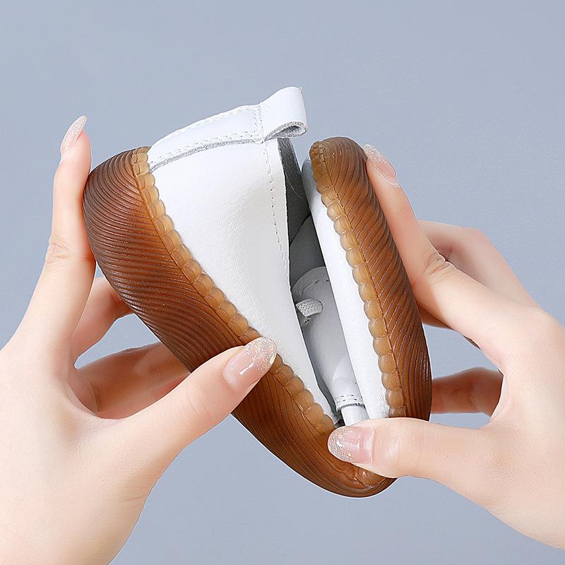 Leather Shoes Women's 2025 Spring/autumn New Soft-soled Little White Shoes Non-slip Mother Casual Small Leather Shoes