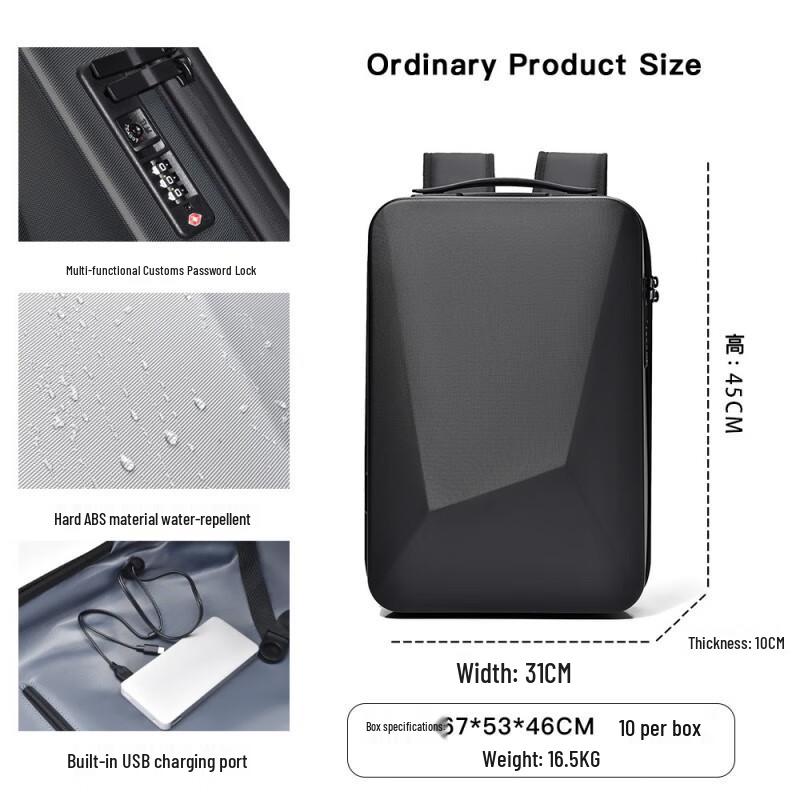 LiShen Men s Hardshell Expandable Anti-theft Laptop Backpack
