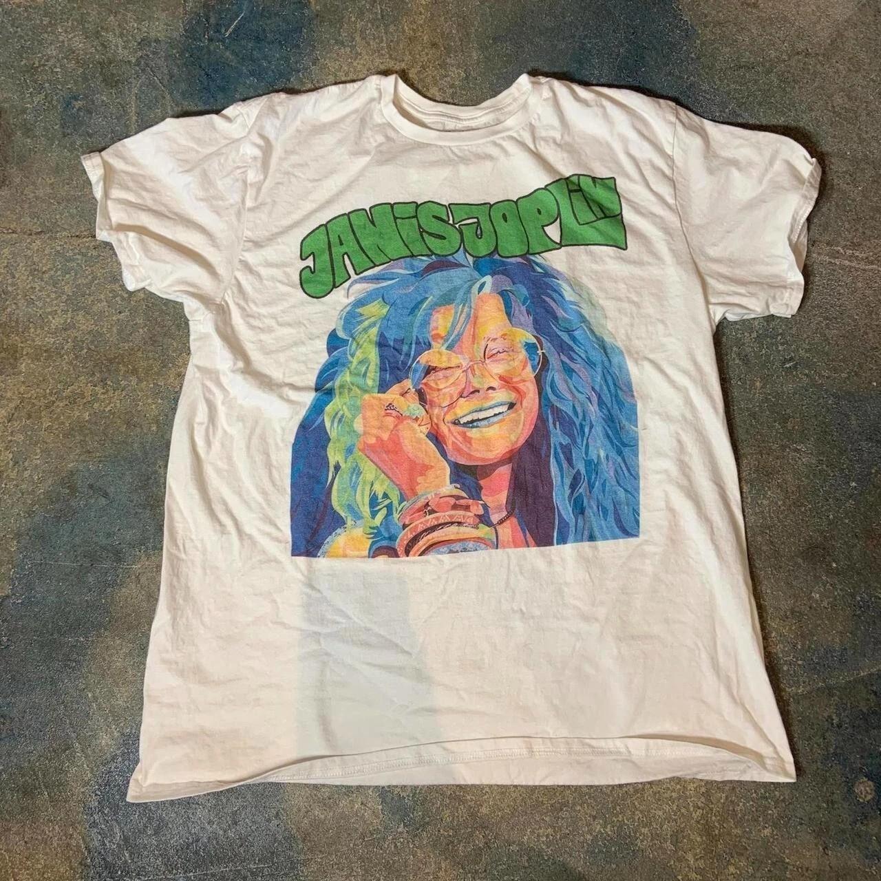 Janis Joplin rock tour concert classic white color shirt M