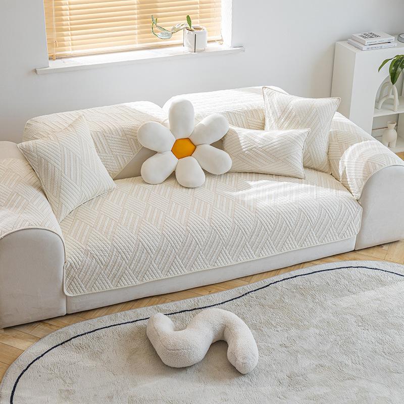 Modern Simple Light Luxury Sofa Cushion, Universal Non-Slip Sofa Cover For All Seasons, Modern High-End Seat Cushion Towel Cover, Cotton