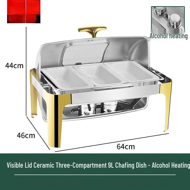 ZISIZ Позолоченная нержавеющая сталь Блюдо для подогрева (мармит)