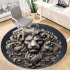 1pc Lion Head Ornament Chair Carpet for Office, Non Slip, Soft and Durable Office Rug