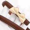 Bow Buckle Women's Belt Leather Bow Buckle Belt Fashion Waist Belt  Daily Outfits