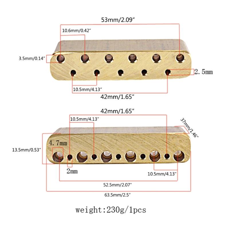 2-1/16" Tremolo Bridge for ST Style Bridge Tremolo Block Brass Guitar Replacement Parts Musical Instrument Accessories