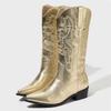Fashion Pointed Toe Woman Ankle Boots Handmade Exquisite Women Shoes Design Style Embroidery Square Low Heels Autumn Winter Female Shoes