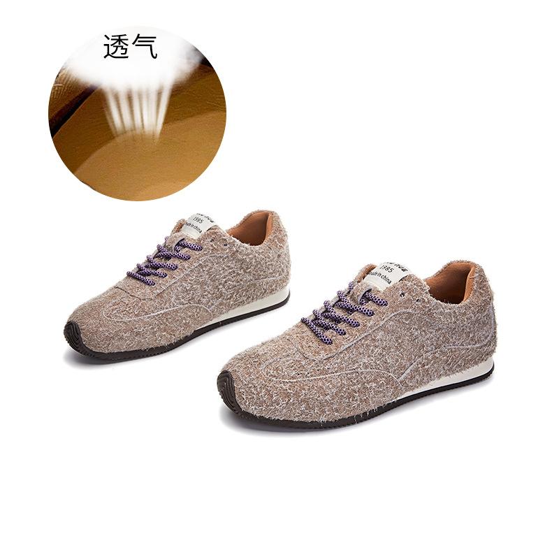 Snowflake velvet women's autumn new casual uracao pigskin pad platform sneakers