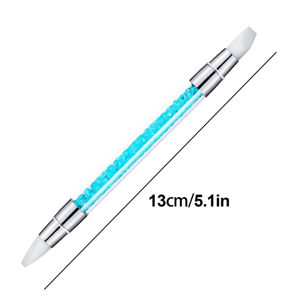 Professional D ual Tipped Silicone Nail Brush Set Rhinestone Carving Polishing Pen Manicure N ail Art Tools For Salon Home DIY