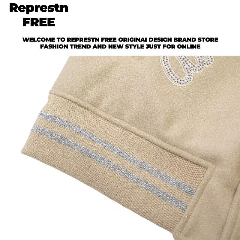 Tide Brand AC Milan Embroidery Leather Sleeve Baseball Jacket