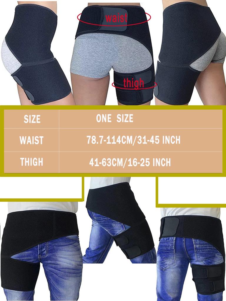 Tutore per Anca per Sollievo dal Dolore da Sciatica Manicotto a Compressione per Coscia Fascia di Supporto Lesione Muscolare alla Coscia/Inguine Nervo Sciatico