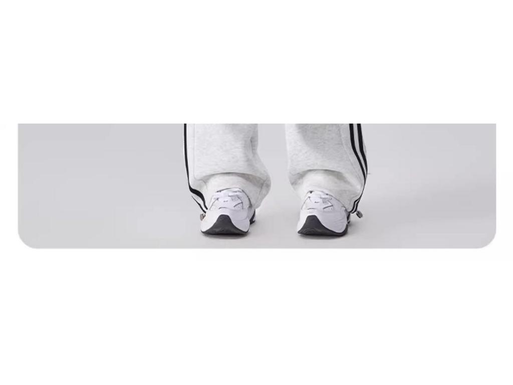 2025 Women's High-Waist Slimming Sweatpants: White & Gray, Spring Casual Wide-Leg Design