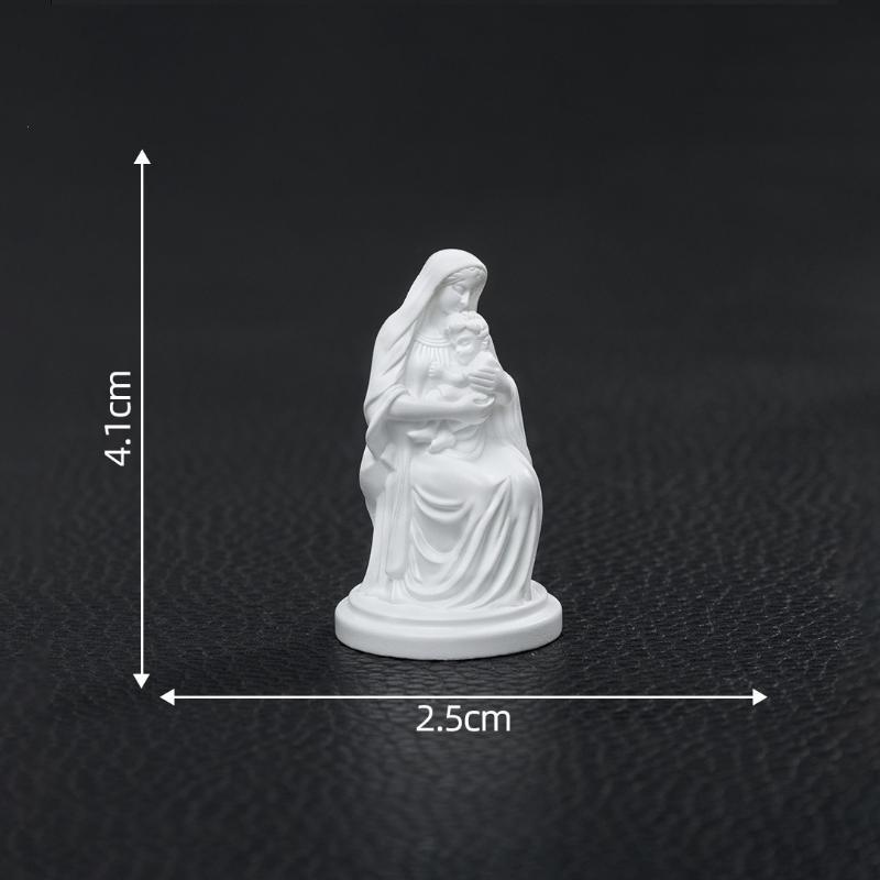 White Resin Mary Statue Fine Carving Weather Resistant Finish For Garden Patio Home Religious Decoration