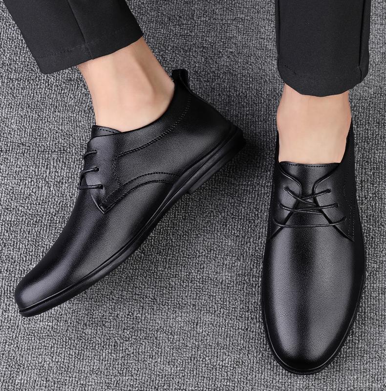 Pánské boty z pravé kůže, pohodlné, pro volný čas, klasické, pro muže, obchodní boty, univerzální, pánské, nazouvací, šněrovací, oxfordské boty