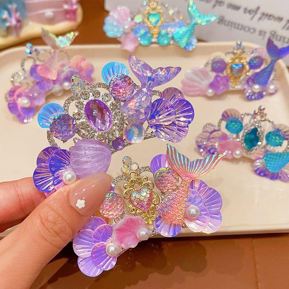Carina Principessa Sirena Corona di Strass Stile Marino Copricapo Pettine Forcina Accessori per Capelli