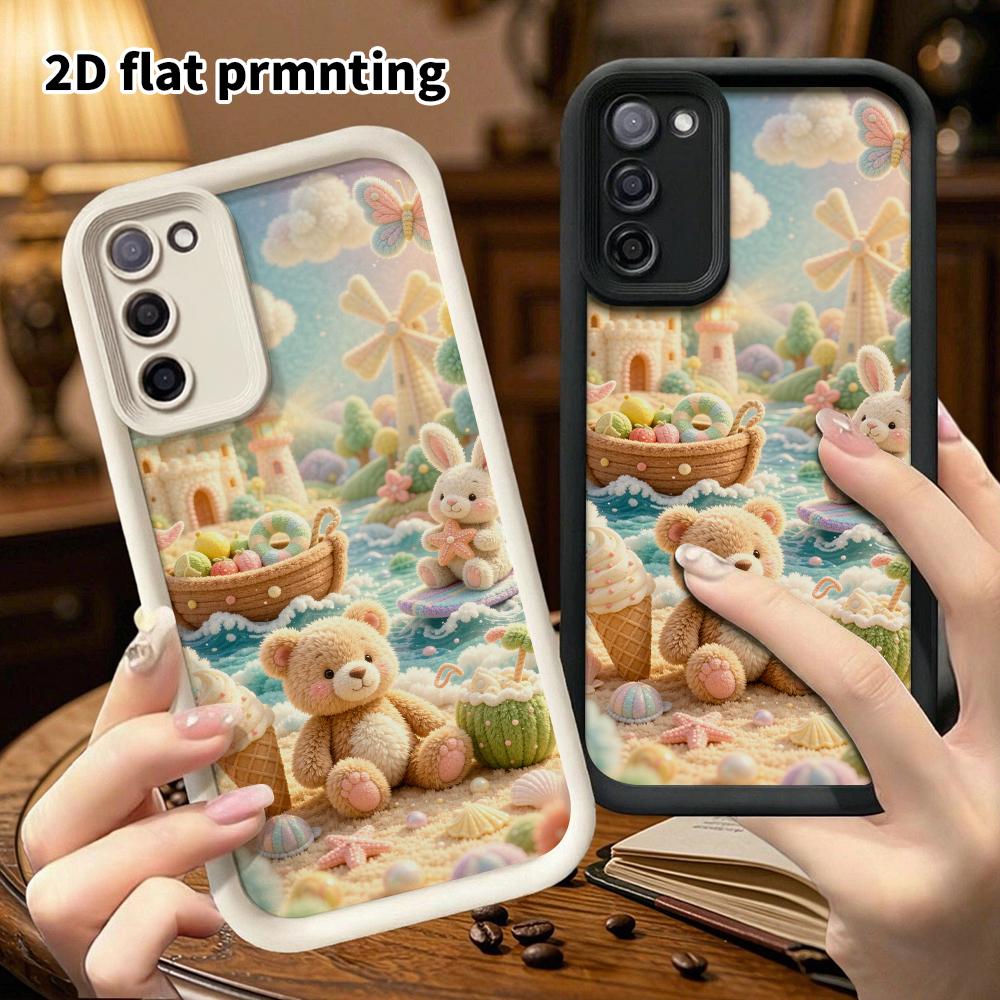Phone case: 2D flat, suitable for Samsung Galaxy A34 A35 M05 M06 S20 S22 S21 FE Plus 5G protective cases, seaside vacation island, perfect Christmas a