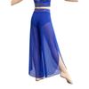 Kids Girls Lyrical Dance Pants Shiny Rhinestone Waistband Side Split Mesh Trousers for Stage Performance Competition