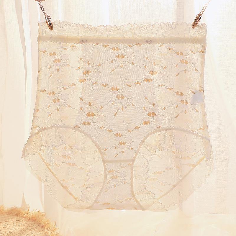 Krajkové kalhotky s vysokým pasem, kontrolou bříška a pozvednutím boků pro ženy plus size - Prodyšné, rozkrok z čisté bavlny, trojúhelníčkový střih.