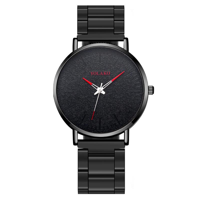 Simple blue needle red needle ultra-thin dial men's watch men's watch quartz steel belt