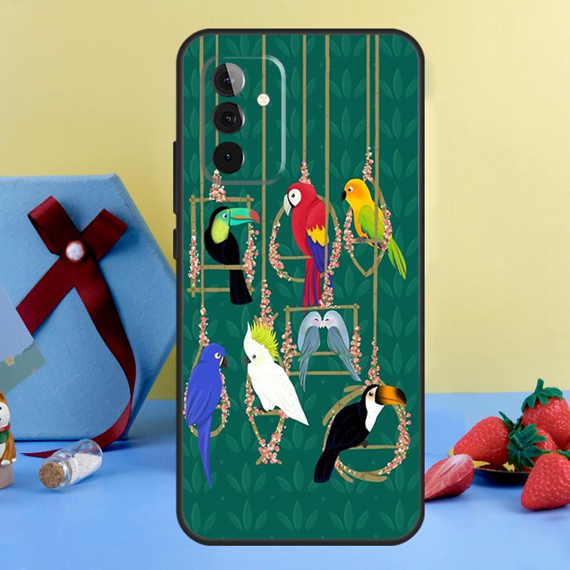 Colorful Parrots Case For Samsung Galaxy A13 A33 A53 A16 A17 A54 A34 A14 A15 A35 A55 A52 A12 A32 A26 A36 A56