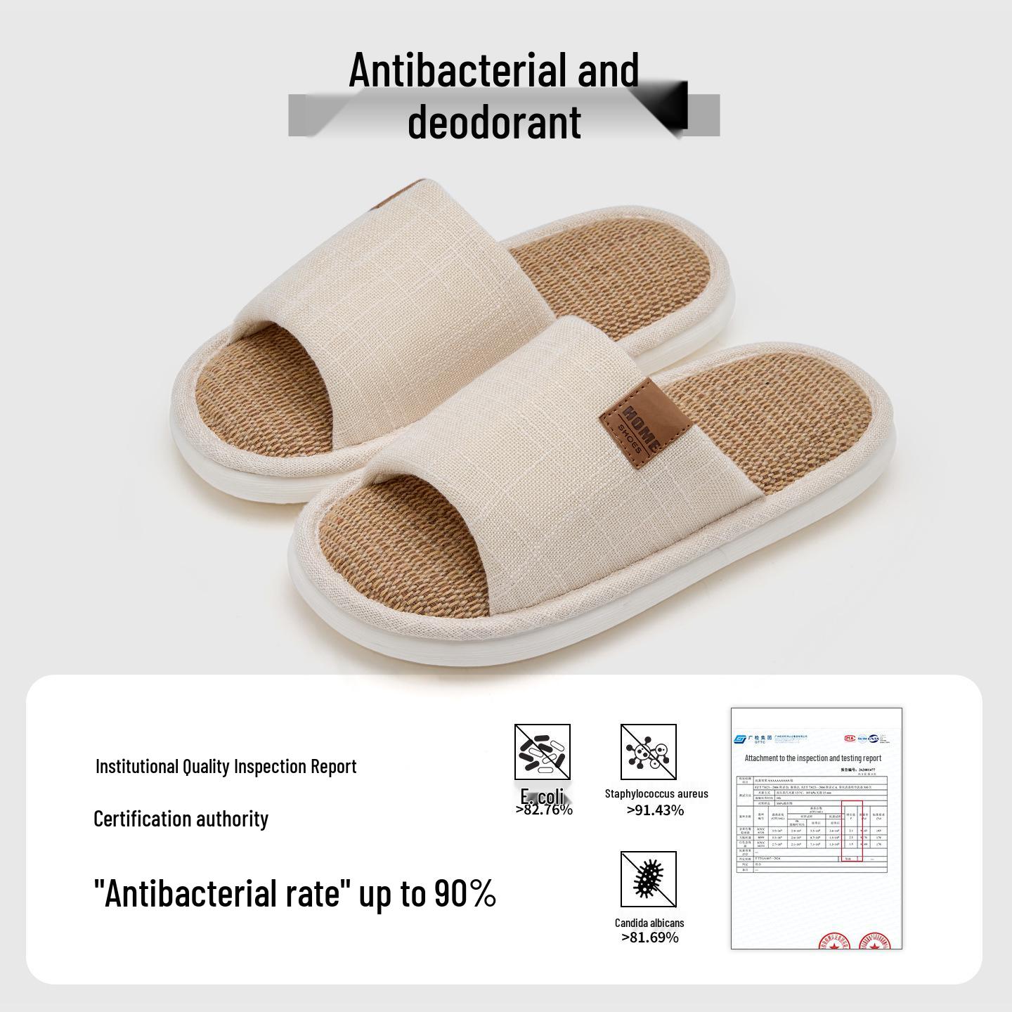 Universal Cotton Linen Slippers: Non-slip, Antibacterial & Deodorant, All-Season, Unisex Indoor Footwear. 35-36