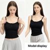 Women's Ribbed Lace Camisole with with Built-in Bra Pads and Buttons,Slim Fit Tank for Women