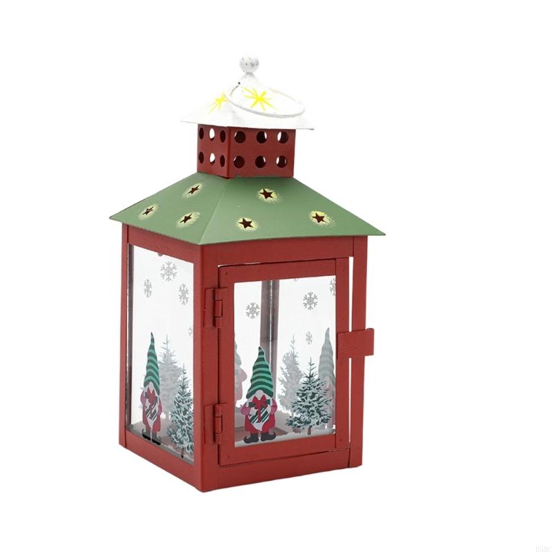 Christmas Decorative Holders Iron Base With Cutout Pattern Creates Warm Environment Lighting
