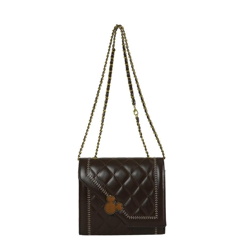 

Stylish 2024 Spring Women s Adorable Small Bag Featuring Bear Head Lock Buckle And Quilted Design Available In Multiple Colors коричневий