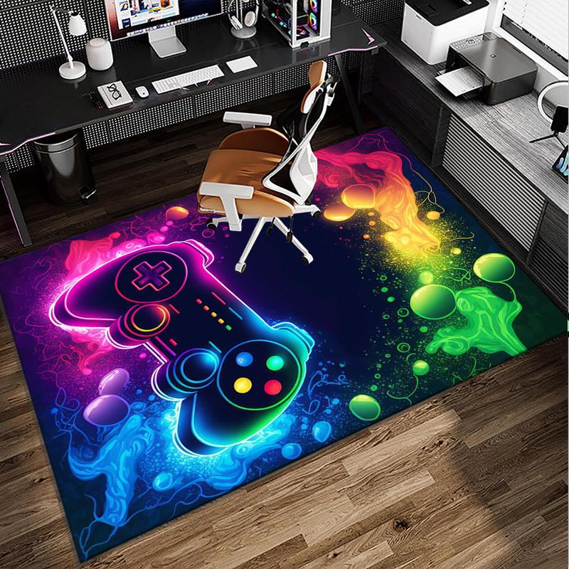 Neon Game Over Kunst Büro Teppich Stuhlunterlage, Spielteppich, Geeignet für Eingangsbereich, Schlafzimmer, Wohnzimmer, Schreibtisch, Weihnachtsgeschenk