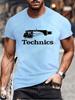 Summer Men's Fashion Tee Clothing Hip Hop Technics Headphone Graphic Tee Shirt Men Casual Streetwear Funny Printed Tops T-shirt