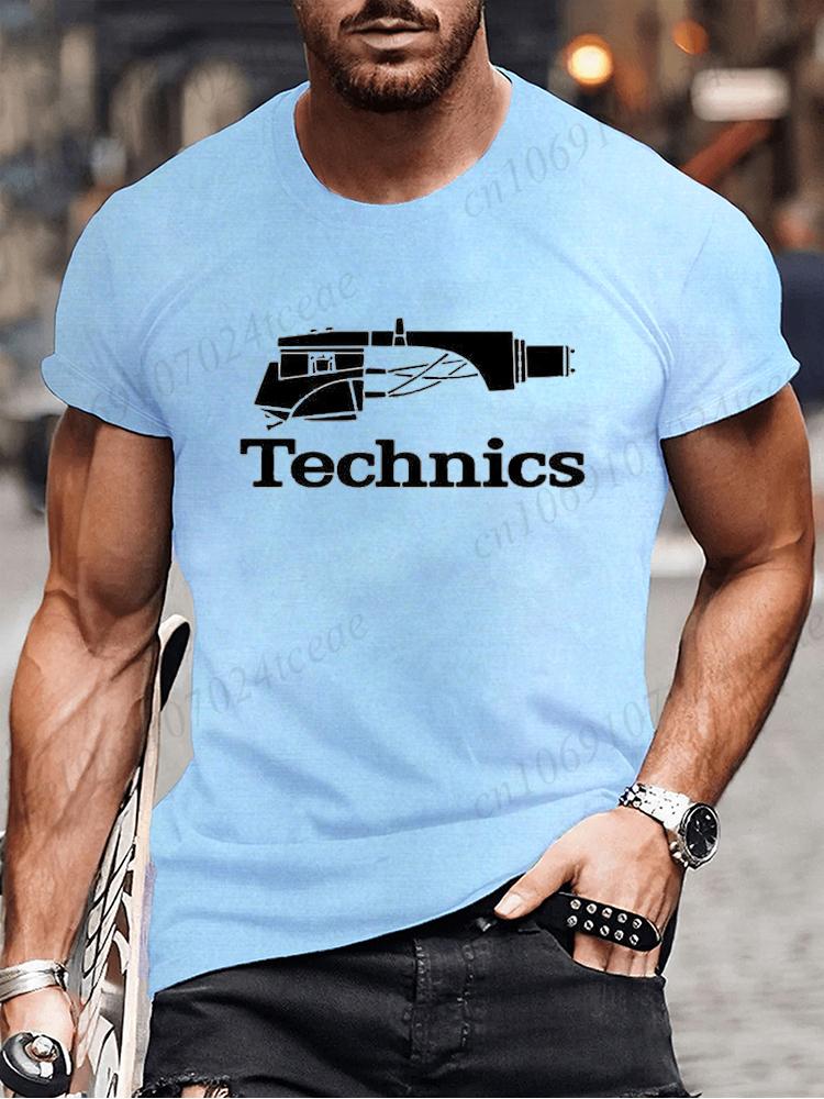 Summer Men's Fashion Tee Clothing Hip Hop Technics Headphone Graphic Tee Shirt Men Casual Streetwear Funny Printed Tops T-shirt