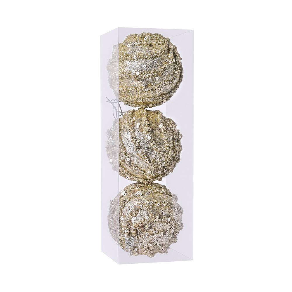 Foam Christmas Hanging Balls Champagne Xmas Balls Pendant Christmas Tree Ornaments  New Year