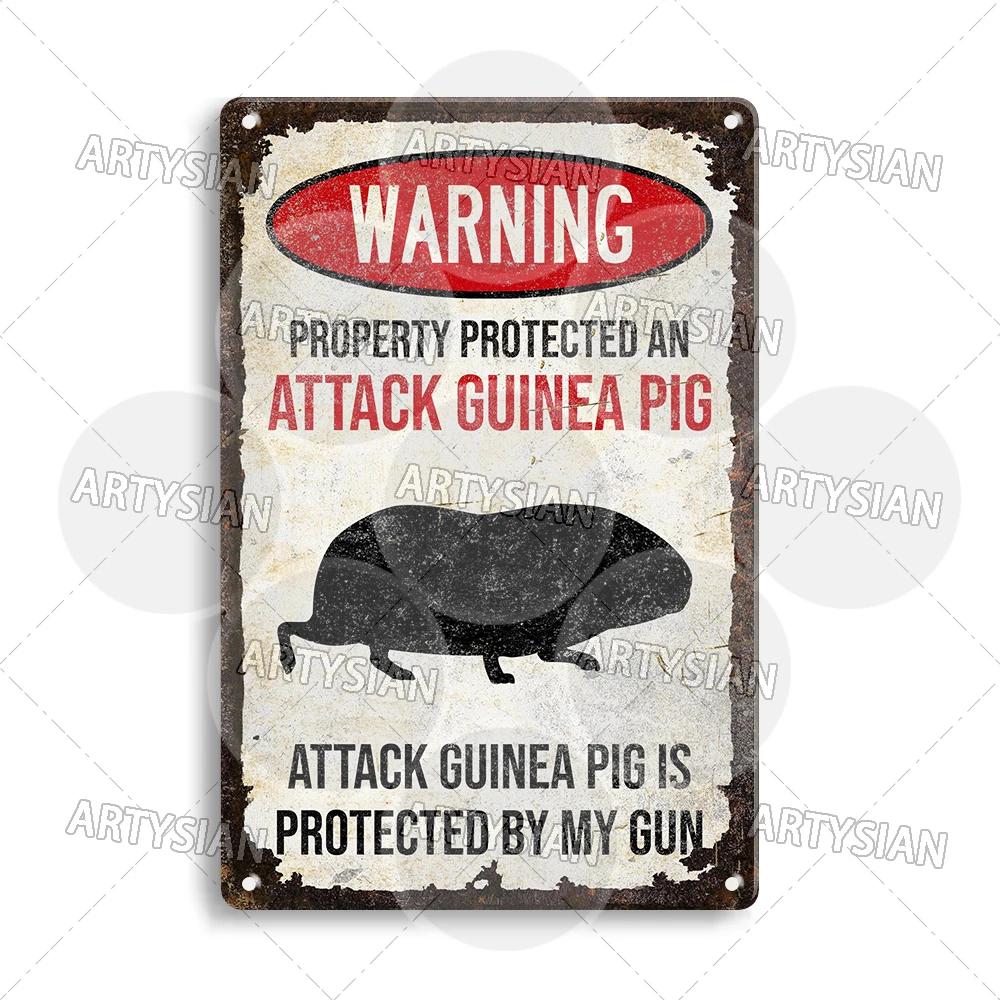 Farmhouse Funny Animal Sign Farm Property Protection Plaque Bear Warning Snake Hamster Guinea Pig Chicken Cat Rooster Goose Goat