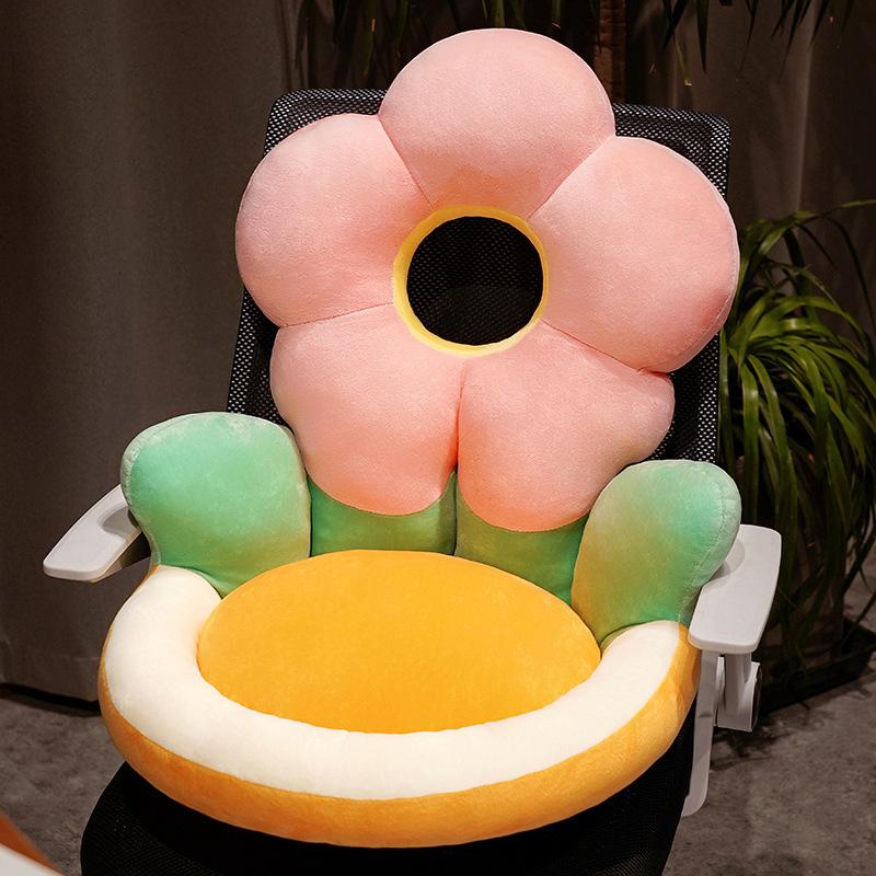 Cute Sunflower Cushion Cartoon Beautiful and Comfortable Semi Closed Backrest Lumbar Support Student Home Office Room Tatami Mat