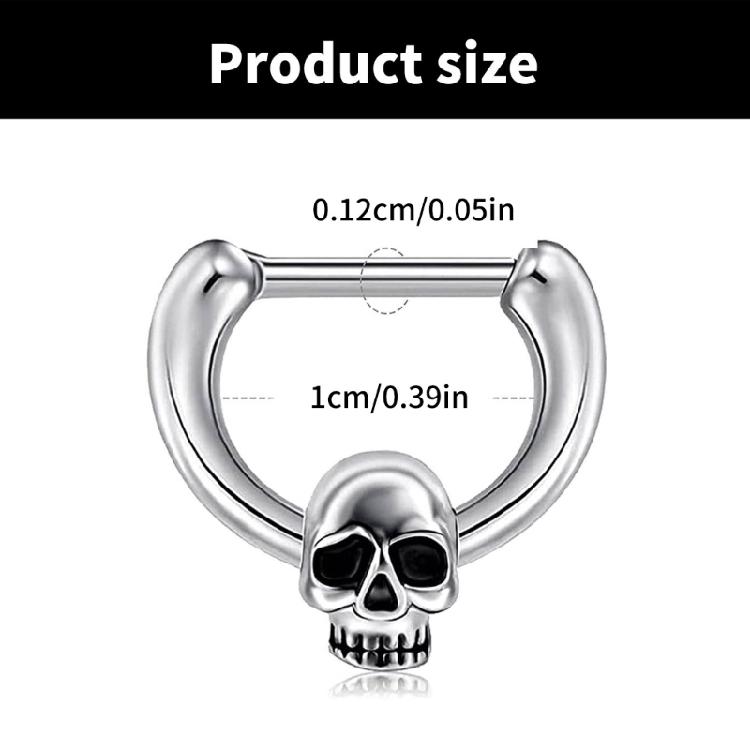 Stylish Skull Nose Studs Elegant Stainless Steel Skull Nose Pin Nose Stud Perfect For Individualized Decoration