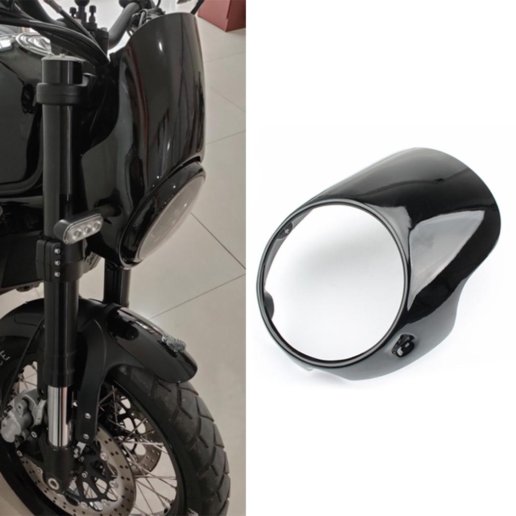 7 Inch Black Motorcycle Headlight Fairing Windshield Protector Racer Style Headlight Cover Protector Screen Motorcycle Accessory