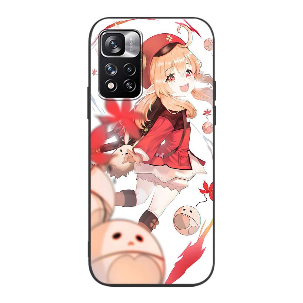 Klee Genshin Impact Case for Xiaomi Redmi 10A 10C 9C 12C 9A 9i 10 12 9 Prime 9T K40 Pro Black Soft TPU Mobile Phone Bag Cover