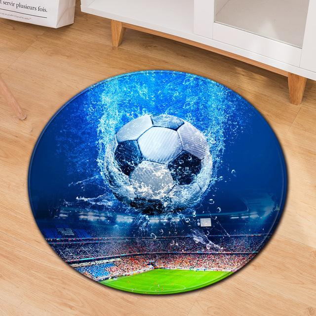 Round Ball Rug Football Basketball Carpets Living Room Bedroom Rugs Room Bedside Chair Floor Mats Alfombra Birthday Gift Poster