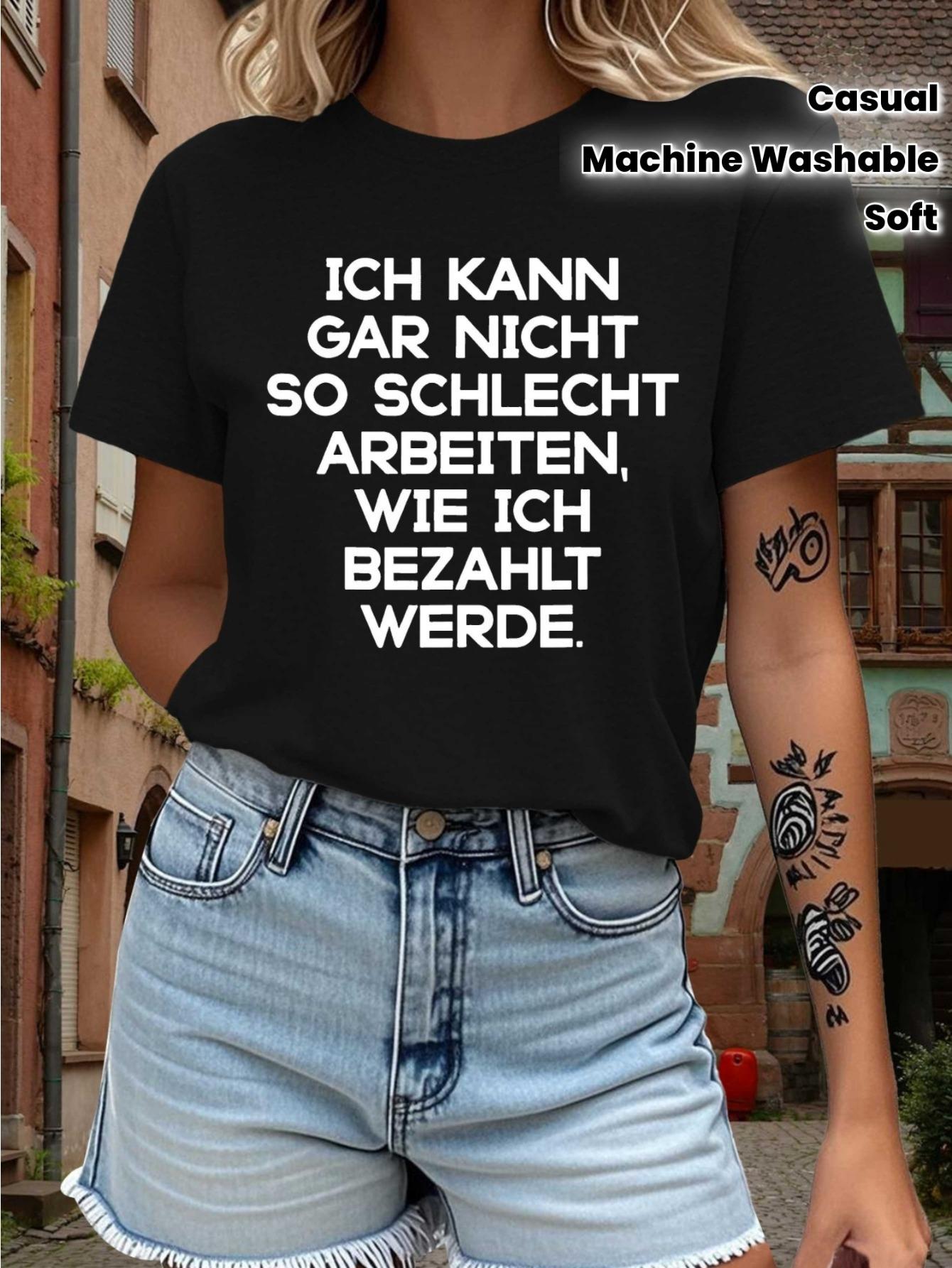 T-Shirt y2k teediy German Quote T White/Red XL