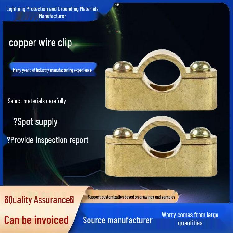 Steel Grounding Wire Clamp for Lightning Protection Bolt Set (Bolt Included)