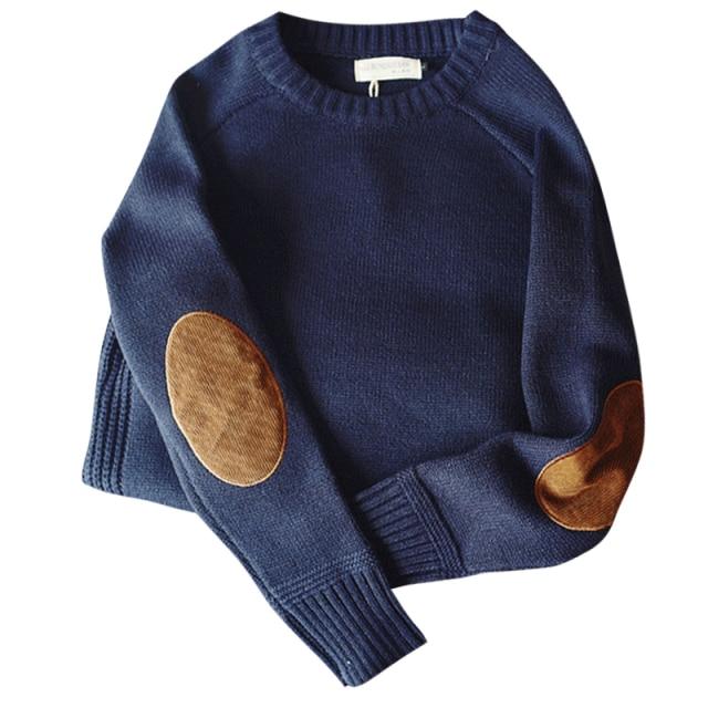 Herren Herbst und Winter Verdickter Pullover Gestrickter Patch Unterhemd