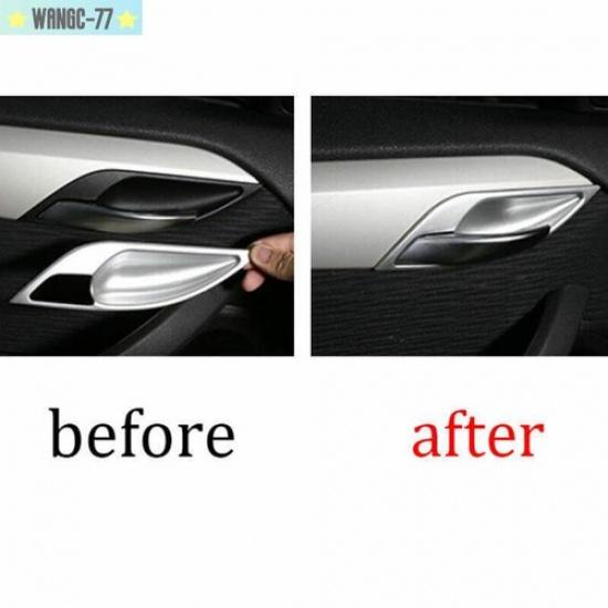 Fits For BMW X1 E84 2010-2014 2015 ABS Silver Interior Door Bowl Cover Trim 4PCS