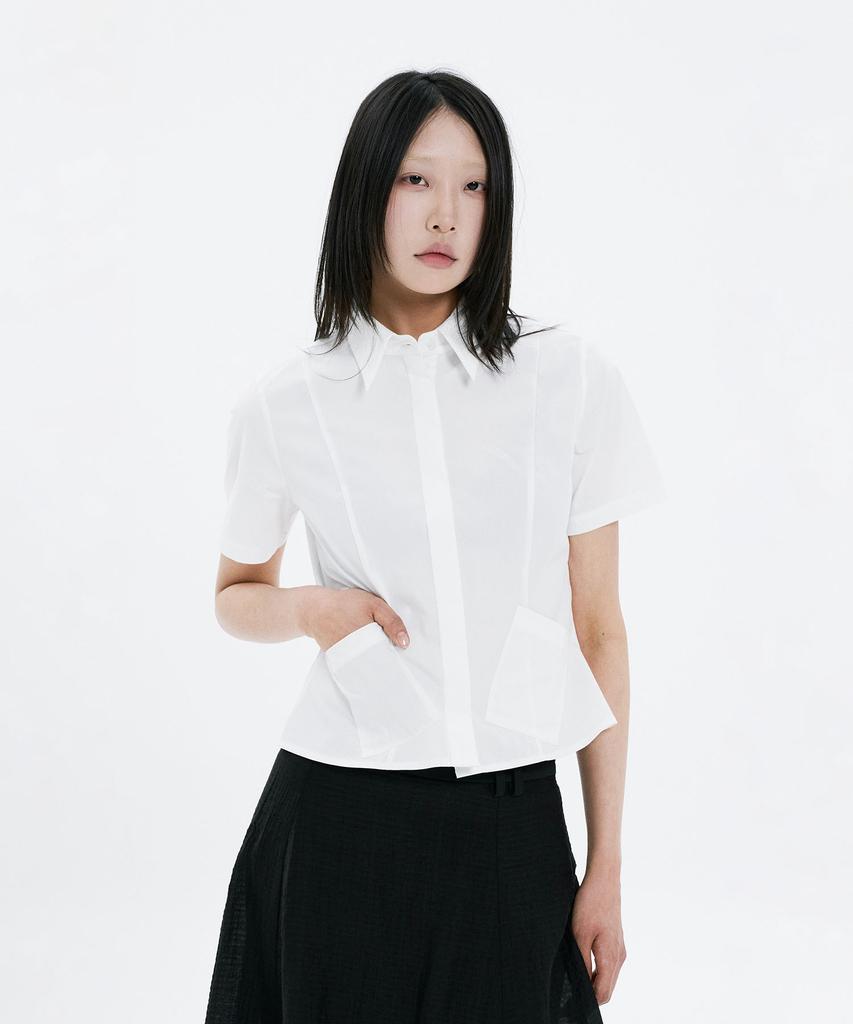 Hanahi Under Pocket Half Shirts White
