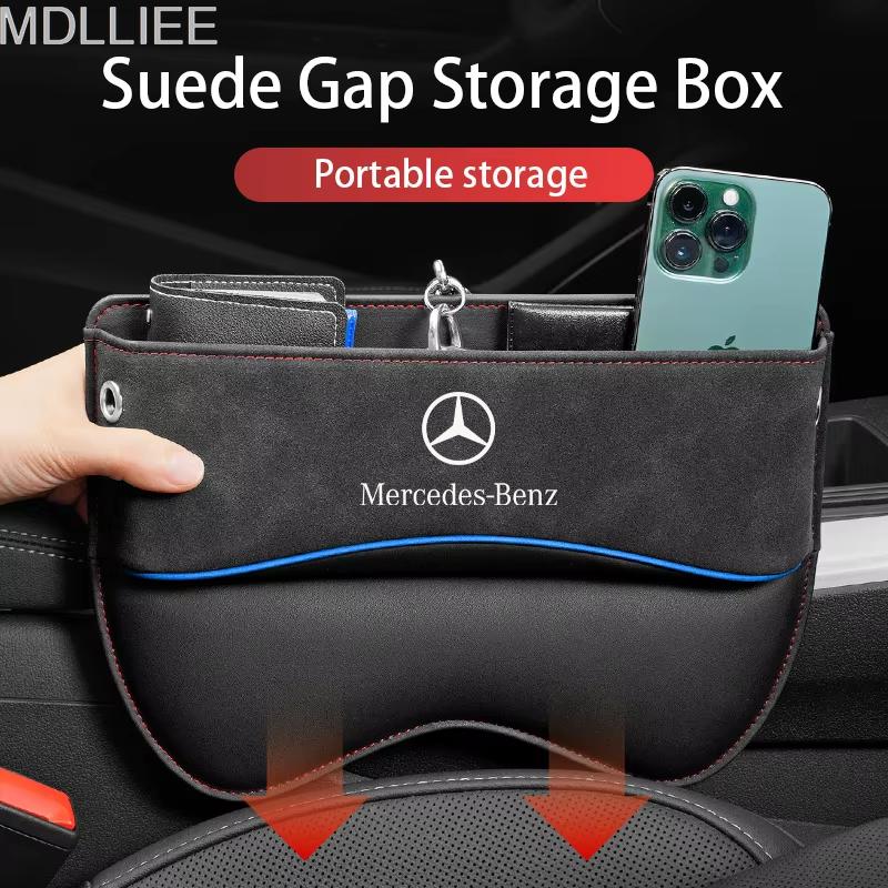 Scatola portaoggetti per fessura sedile auto Portabicchieri in pelle Accessori Per Mercedes-Benz AMG Classe A B C E S V R A45 C43 CLA GLA GLB GLC SLK SL